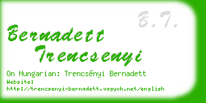 bernadett trencsenyi business card